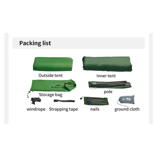 Намет Naturehike Cloud Up Base 1 CNK2450WS032, зелений (6927595798614) - зображення 3