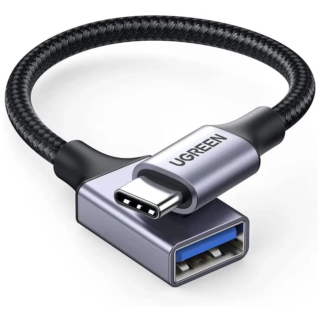 Переходник OTG USB 3.0 AF to USB-C 0.1m US378 black Ugreen (70889) - изображение 1