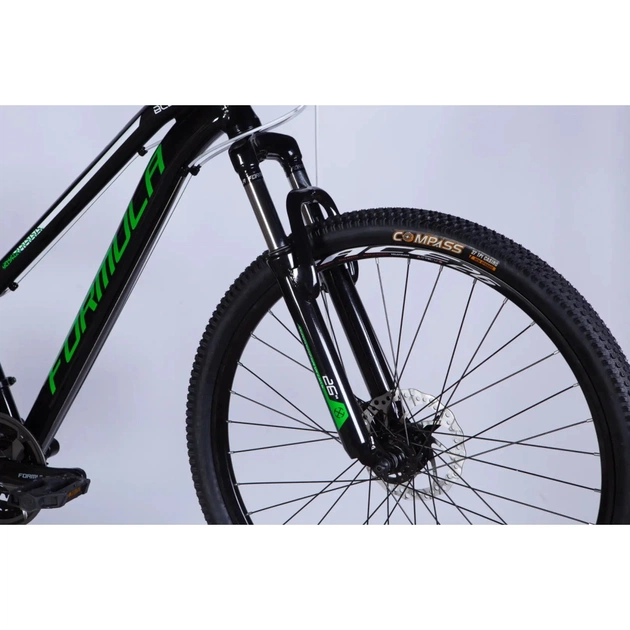 Велосипед Formula 26" BLACKWOOD DD FR рама-13" AL 2026 чорний з зеленим (OPS-FR-26-801) - изображение 4