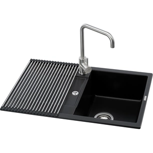 Мийка кухонна GRANADO комплект VALENCIA black shine_чаша праворуч (ksg0701R) изображение 1