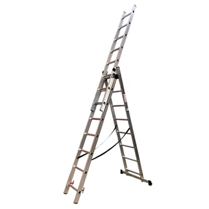 Драбина GTM 3-секції, розкладна, 3*8сх. 2,18-4,88м (KME308) зображення 1