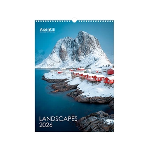 Календар Axent настінний А3 2026 р. Landscapes (8804-26-1-A) изображение 1