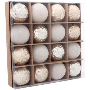 Ялинкова іграшка Chomik пластикові кульки компл. 16 шт, 6см, шампань (5900779853140_1) picture 1