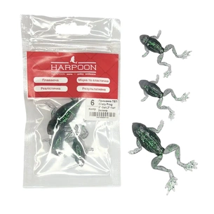 Силикон рыболовный Harpoon ТЕП Crazy Frog 2"-2шт,3"-1шт 006 Прозора Зелена блискітка (7407000009195) изображение 1