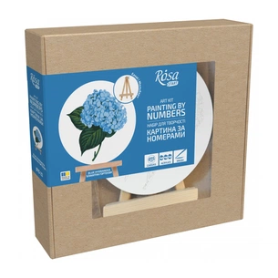 Картина по номерам Rosa Блакитна гортензія", кругла, 15 см, з мольбертом (4823098548690) picture 1