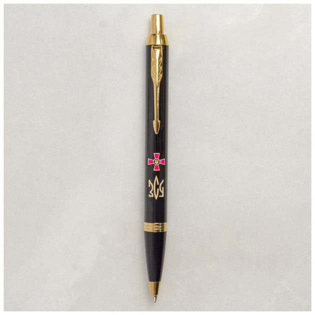 Ручка кулькова Parker IM 17 ARMY Black GT BP Емблема ЗСУ + Тризуб ЗСУ золото (22032_W1015u) - picture 3
