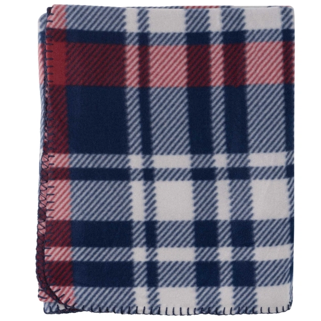 Плед Ardesto Fleece 100% поліестер, клітинка, синьо-бордовий 130х160 см (ART0719PB) - picture 3