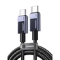 Дата кабель USB-C to USB-C 2.0m PD3.1 240W 480Mbps braided black Ugreen (75732) - зменшене зображення 1