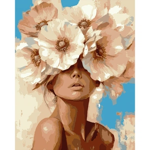 Картина по номерам Santi Дівчина та ніжна квітка 40х50 см (955759) зображення 1