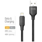 Дата кабель USB 2.0 AM to Lightning 2.0m 3A TPE embossed black ColorWay (CW-CBUL102-BK) - зменшене зображення 5