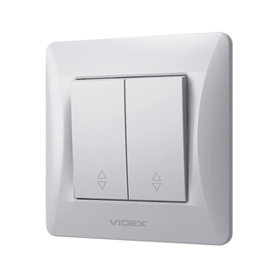 Перемикач Videx BINERA 2кл прохідний срібний йшов (VF-BNSW2P-SS) зображення 1