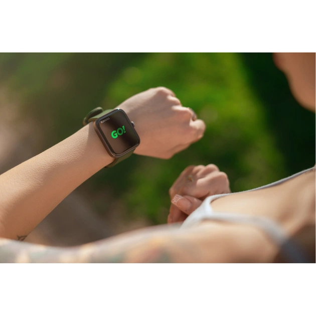 Смарт-годинник 2E Alpha SQ Music Edition 46mm Black-Green + ремінець сірий (2E-CWW40BKGN-WS) - зображення 12