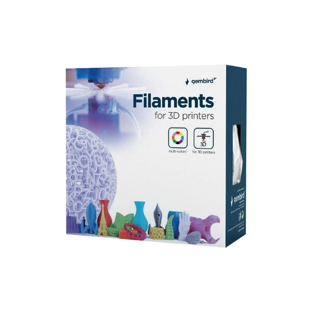 Пластик для 3D-принтера Gembird PLA+, 1.75 мм, 1 kg, silver (3DP-PLA+1.75-02-S) - зображення 3