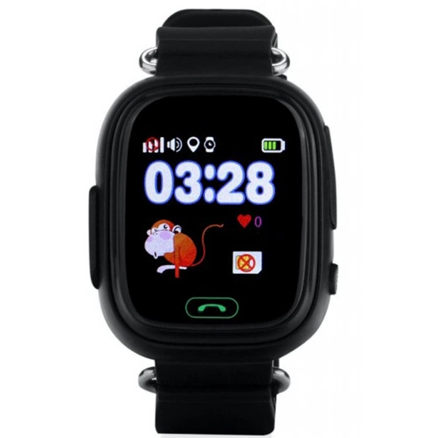 Смарт годинник-телефон GoGPS K04 Black дитячий з GPS (K04BK) - изображение 1