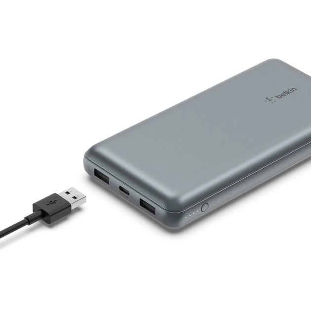 Батарея універсальна Belkin 10000mAh 15W 2xUSB-A, USB-C Gray (BPB011BTGY) - picture 8