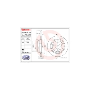 Гальмівний диск Brembo 09.A616.10 зображення 1