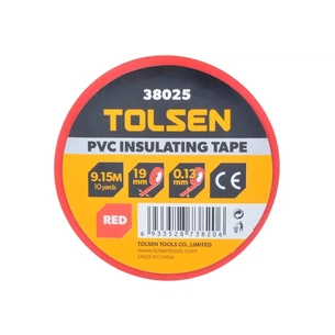 Ізоляційна стрічка Tolsen 19 мм х 9.2 м червона 0.13 мм (38025) изображение 1