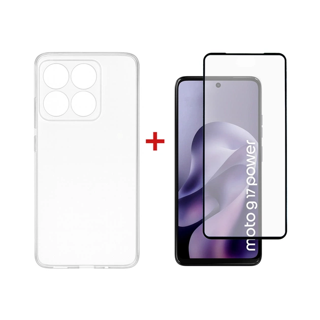 Чохол до мобільного телефона Dengos TPU Cover + Glass Motorola G17 / G17 Power Transparent (DG-KM-200) - зображення 1