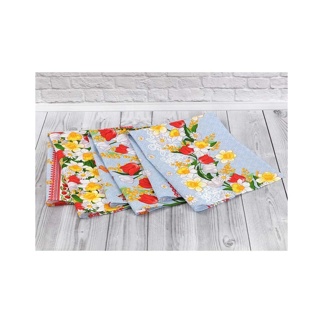 Рушник Руно набір кухонних Весняні квіти 45х80 см 3 шт (707Т_Весняні квіти) - picture 5