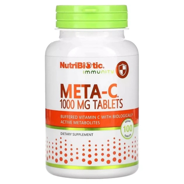 Вітамін NutriBiotic Буферизований вітамін С з метаболітами, 1000 мг, Meta-C, Immun (NBC-00185) - изображение 1