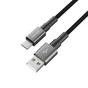 Дата кабель USB 2.0 AM to USB-C 1.0m 3A nylon black Grand-X (PC-08B) - уменьшенное изображение 3