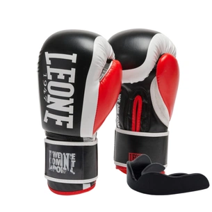 Боксерські рукавички Leone GN333 Logo WACS Black 10 унцій (GN333_Black_10oz) зображення 1