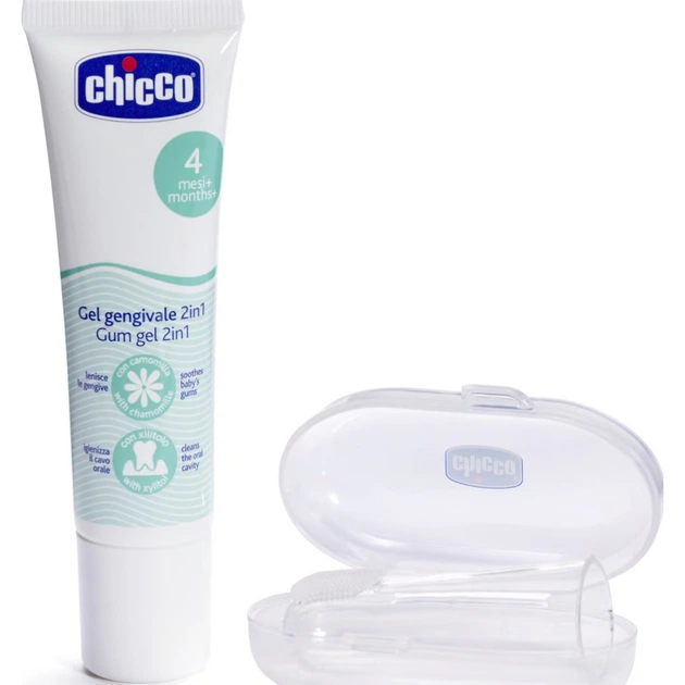 Дитяча зубна паста Chicco Набір: гель для ясен 2в1+ зубна щітка-масажер (11262.00) - picture 3