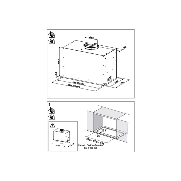 Витяжка кухонна Franke Box Flush EVO FBFE BK MATT A70 (305.0665.365) - picture 7