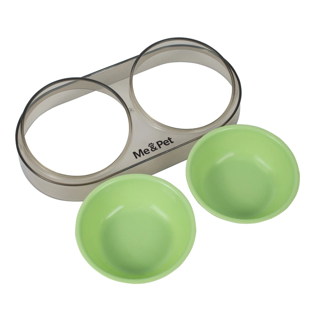 Посуд для котів Me&Pet Миска подвійна зелена (NMP28-2) - picture 4