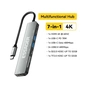 Концентратор Essager USB-C 7-in-1 HDMI + USB 3.2 + USB-C + SD/TF gray (EHB07-QH0G-Z) - зменшене зображення 2
