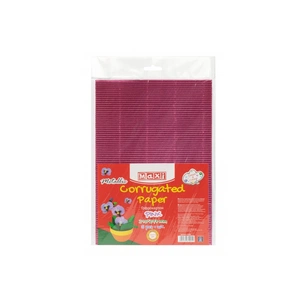 Кольоровий картон Maxi A4 Гофрокартон металізований 21х29,7 см рожевий (MX61905) зображення 1