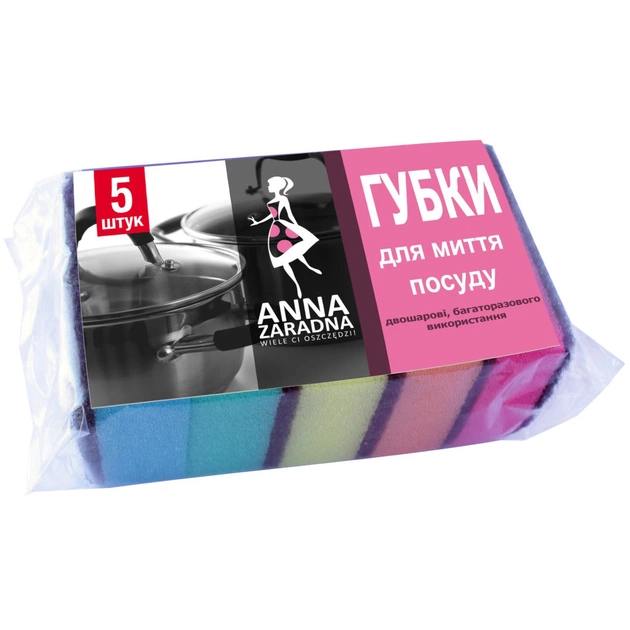 Губки кухонні Anna Zaradna 5 шт. (4820102052624) - зображення 1