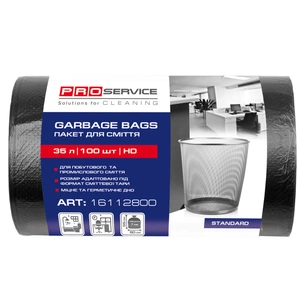 Пакети для сміття PRO service Standard HD Чорні 35 л 100 шт. (4820048483636) зображення 1