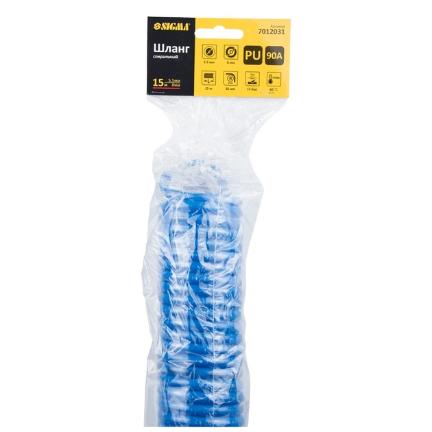 Пневматичний шланг Sigma спіральний поліуретановий (PU) 15м 5.5x8мм (7012031) - picture 4