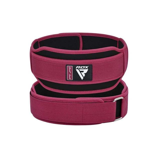 Атлетичний пояс RDX RX5 Double Belt неопреновий Pink XS (WBD-RX5P-XS) - зображення 1
