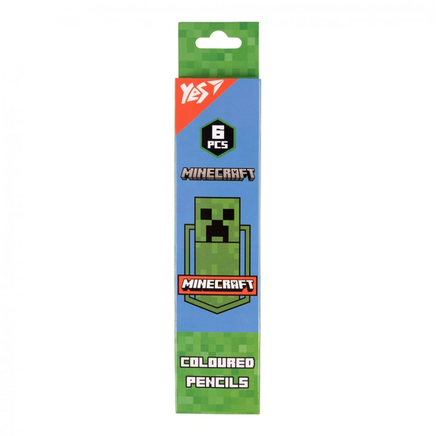 Олівці кольорові Yes 6 кольорів Minecraft Creeper (290724) - зображення 1