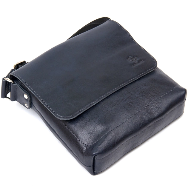 Сумка Grande Pelle Шкіряна чоловіча Темно-синя (11433) - зображення 5