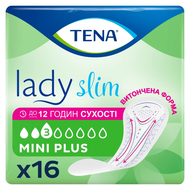 Урологические прокладки Tena Lady Slim Mini Plus 16 шт. (7322540852868) - изображение 1