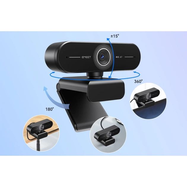 Веб-камера Emeet C60E 4K Black (eMeet-E3124) - picture 7