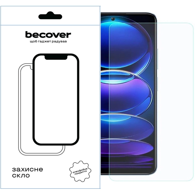 Скло захисне BeCover Xiaomi Redmi Note 12 4G/Note 12 5G/Xiaomi Poco X5 5G 3D Crystal Clear Glass (709254) - изображение 1