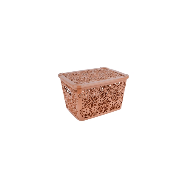 Кошик для зберігання Violet House 0402 №2 Ажур з кришкою Cream 7 л (0402 №2 Ажур CR з/кр. 7 л) - зображення 1