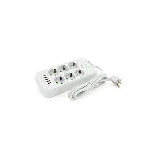 Мережевий фільтр живлення Voltronic F06U, 6 роз EU, 4USB White (F06U-White) зображення 1