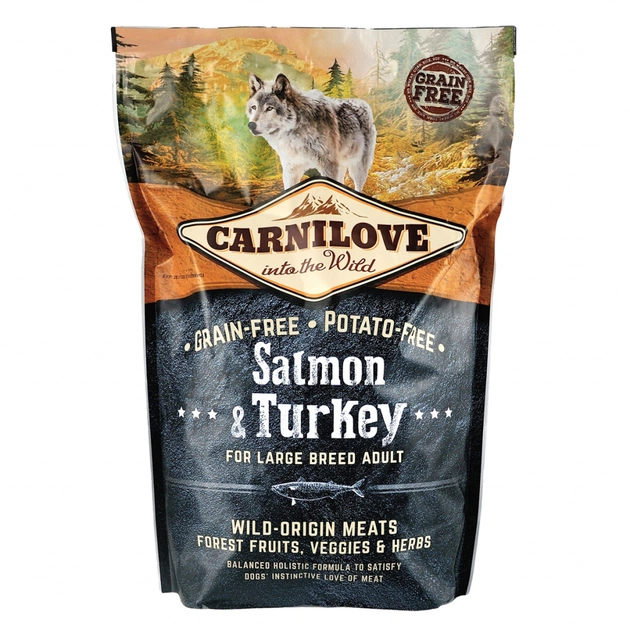 Сухий корм для собак Carnilove Adult Large Breed Salmon and Turkey 1.5 кг (8595602508952) - изображение 1