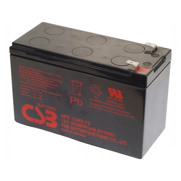 Батарея до ДБЖ CSB UPS12460 12V 9Ah (UPS12460F2) - зображення 1