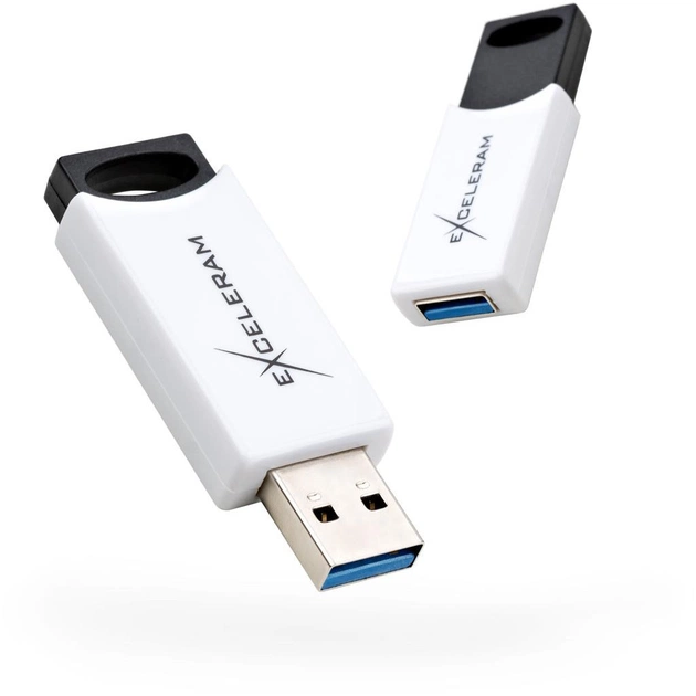 USB флеш накопичувач eXceleram 128GB H2 Series White/Black USB 3.1 Gen 1 (EXU3H2W128) - зображення 1