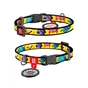 Нашийник для тварин WAUDOG Nylon з QR паспортом "Мохнаті монстри" для котів та дрібних порід собак, XS (278-4050) - зменшене зображення 1