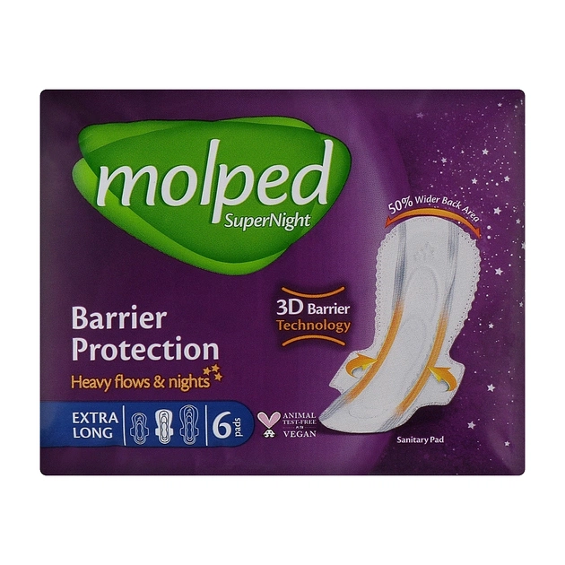 Гигиенические прокладки Molped SuperNight Extra Long 32 см 6 шт. (8690536806812) - изображение 1