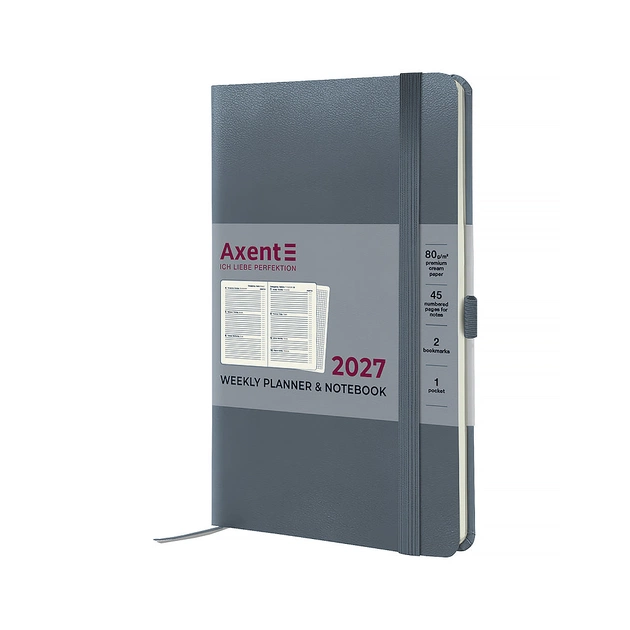 Тижневик Axent 2027 Partner Strong, 125х195, сірий (8505-27-62-A) - зображення 1