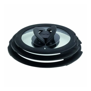Кришка для посуду Tefal Ingenio, набір 3 шт, скло, пластик, чорний (L9849053) зображення 1