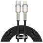 Дата кабель USB-C to Lightning 2.0m Cafule Metal PD 20W black Baseus (CATLJK-B01) - зменшене зображення 1